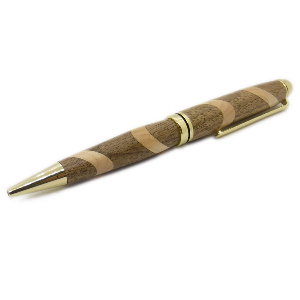 PENNA IN LEGNO DI NOCE CON INTARSI IN ACERO