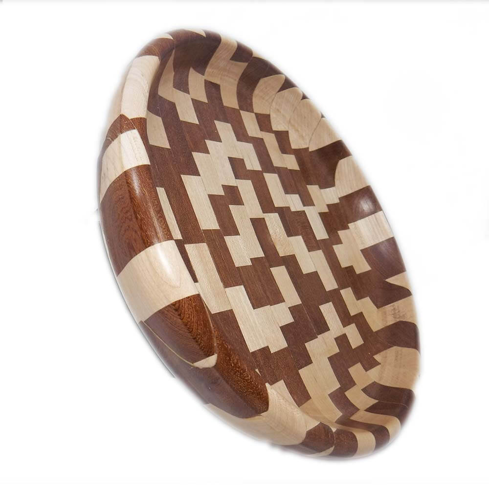 SVUOTATASCHE IN LEGNO DI MOGANO E ACERO VASSOIO CI