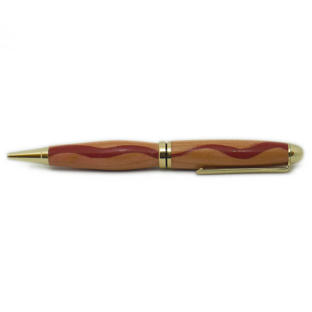 Penna a sfera in legno di Douglas artigianale pers