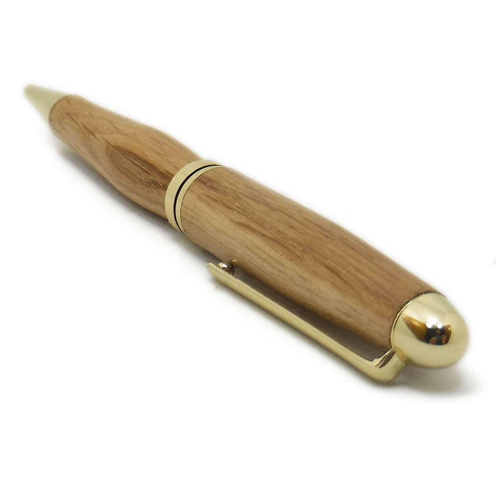 Penna a sfera artigianale in legno di Rovere perso